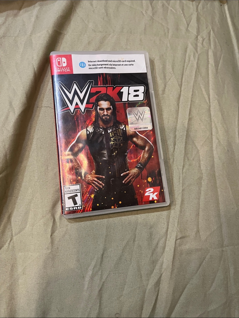 Nintendo WWE 2K18 Video Game - Red & Black Cover